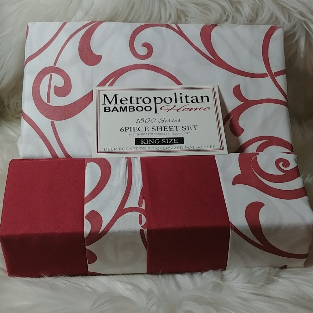 Metropolitan Bamboo 🍷 Abstract King Size Sheet